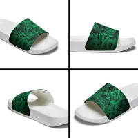 Aotearoa Maori Hei Tiki Slide Sandals Kakariki Kowhaiwhai Puhoro Motif LT9 - Polynesian Pride