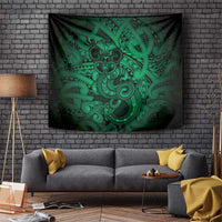 Aotearoa Maori Hei Tiki Tapestry Kakariki Kowhaiwhai Puhoro Motif LT9 Green - Polynesian Pride