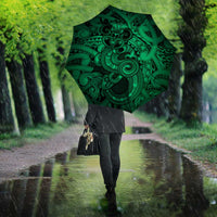 Aotearoa Maori Hei Tiki Umbrella Kakariki Kowhaiwhai Puhoro Motif LT9 - Polynesian Pride