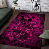 Aotearoa Maori Hei Tiki Area Rug Mawhero Kowhaiwhai Puhoro Motif LT9 Pink - Polynesian Pride