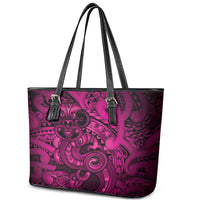 Aotearoa Maori Hei Tiki Leather Tote Bag Mawhero Kowhaiwhai Puhoro Motif LT9 - Polynesian Pride