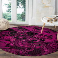Aotearoa Maori Hei Tiki Round Carpet Mawhero Kowhaiwhai Puhoro Motif LT9 - Polynesian Pride