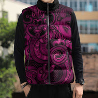 Aotearoa Maori Hei Tiki Sleeveless Puffer Jacket Mawhero Kowhaiwhai Puhoro Motif