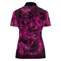 Aotearoa Maori Hei Tiki Women Polo Shirt Mawhero Kowhaiwhai Puhoro Motif