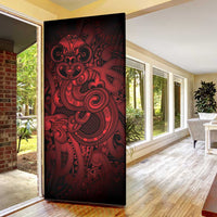 Aotearoa Maori Hei Tiki Door Cover Whero Kowhaiwhai Puhoro Motif