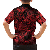 Aotearoa Maori Hei Tiki Family Matching Tank Maxi Dress and Hawaiian Shirt Whero Kowhaiwhai Puhoro Motif LT9 - Polynesian Pride