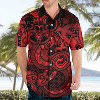 Aotearoa Maori Hei Tiki Hawaiian Shirt Whero Kowhaiwhai Puhoro Motif
