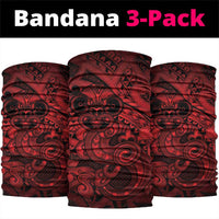 Aotearoa Maori Hei Tiki Neck Gaiter Whero Kowhaiwhai Puhoro Motif