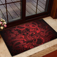Aotearoa Maori Hei Tiki Rubber Doormat Whero Kowhaiwhai Puhoro Motif LT9 - Polynesian Pride