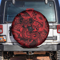 Aotearoa Maori Hei Tiki Spare Tire Cover Whero Kowhaiwhai Puhoro Motif LT9 Red - Polynesian Pride