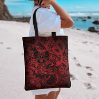 Aotearoa Maori Hei Tiki Tote Bag Whero Kowhaiwhai Puhoro Motif