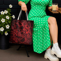 Aotearoa Maori Hei Tiki Tote Bag Whero Kowhaiwhai Puhoro Motif