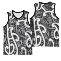 Aotearoa Maori Kowhaiwhai Basketball Jersey Kiwikiwi Puhoro and Patiki LT9 - Polynesian Pride