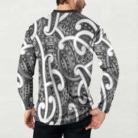 Aotearoa Maori Kowhaiwhai Button Sweatshirt Kiwikiwi Puhoro and Patiki