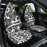 Aotearoa Maori Kowhaiwhai Car Seat Cover Kiwikiwi Puhoro and Patiki LT9 One Size Grey - Polynesian Pride