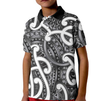 Aotearoa Maori Kowhaiwhai Kid Polo Shirt Kiwikiwi Puhoro and Patiki