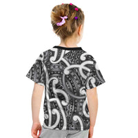 Aotearoa Maori Kowhaiwhai Kid T Shirt Kiwikiwi Puhoro and Patiki LT9 - Polynesian Pride