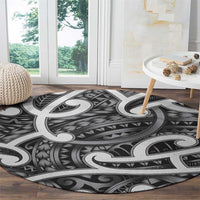 Aotearoa Maori Kowhaiwhai Round Carpet Kiwikiwi Puhoro and Patiki