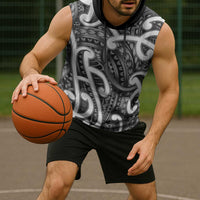 Aotearoa Maori Kowhaiwhai Sleeveless Hoodie Kiwikiwi Puhoro and Patiki