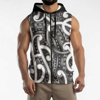 Aotearoa Maori Kowhaiwhai Sleeveless Zip Hoodie Kiwikiwi Puhoro and Patiki LT9 - Polynesian Pride