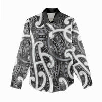 Aotearoa Maori Kowhaiwhai Women Casual Shirt Kiwikiwi Puhoro and Patiki LT9 - Polynesian Pride