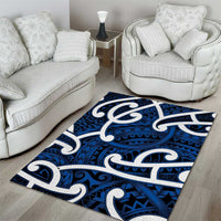 Aotearoa Maori Kowhaiwhai Area Rug Kikorangi Puhoro and Patiki