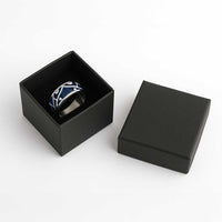Aotearoa Maori Kowhaiwhai Classic Ring Kikorangi Puhoro and Patiki