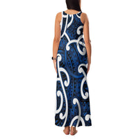 Aotearoa Maori Kowhaiwhai Family Matching Tank Maxi Dress and Hawaiian Shirt Kikorangi Puhoro and Patiki LT9 - Polynesian Pride