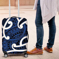 Aotearoa Maori Kowhaiwhai Luggage Cover Kikorangi Puhoro and Patiki LT9 Blue - Polynesian Pride
