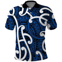 Aotearoa Maori Kowhaiwhai Polo Shirt Kikorangi Puhoro and Patiki