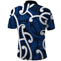 Aotearoa Maori Kowhaiwhai Polo Shirt Kikorangi Puhoro and Patiki