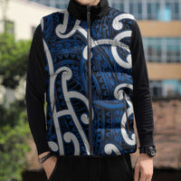 Aotearoa Maori Kowhaiwhai Sleeveless Puffer Jacket Kikorangi Puhoro and Patiki
