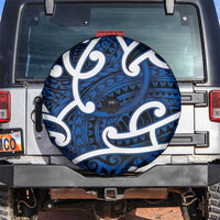 Aotearoa Maori Kowhaiwhai Spare Tire Cover Kikorangi Puhoro and Patiki LT9 Blue - Polynesian Pride