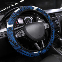 Aotearoa Maori Kowhaiwhai Steering Wheel Cover Kikorangi Puhoro and Patiki LT9 Universal Fit Blue - Polynesian Pride