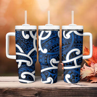 Aotearoa Maori Kowhaiwhai Tumbler With Handle Kikorangi Puhoro and Patiki LT9 - Polynesian Pride