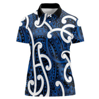 Aotearoa Maori Kowhaiwhai Women Polo Shirt Kikorangi Puhoro and Patiki