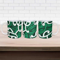 Aotearoa Maori Kowhaiwhai Ceramic Mug Kakariki Puhoro and Patiki