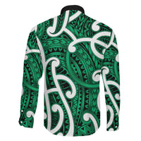 Aotearoa Maori Kowhaiwhai Family Matching Off Shoulder Short Dress and Hawaiian Shirt Kakariki Puhoro and Patiki LT9 - Polynesian Pride