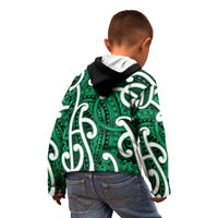 Aotearoa Maori Kowhaiwhai Kid Hoodie Kakariki Puhoro and Patiki