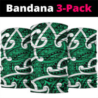 Aotearoa Maori Kowhaiwhai Neck Gaiter Kakariki Puhoro and Patiki