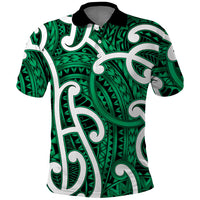 Aotearoa Maori Kowhaiwhai Polo Shirt Kakariki Puhoro and Patiki