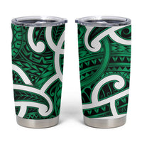 Aotearoa Maori Kowhaiwhai Tumbler Cup Kakariki Puhoro and Patiki LT9 Green - Polynesian Pride