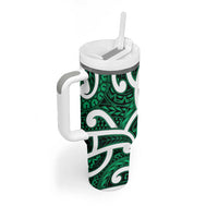Aotearoa Maori Kowhaiwhai Tumbler With Handle Kakariki Puhoro and Patiki