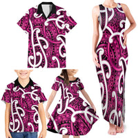 Aotearoa Maori Kowhaiwhai Family Matching Tank Maxi Dress and Hawaiian Shirt Mawhero Puhoro and Patiki LT9 - Polynesian Pride