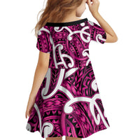 Aotearoa Maori Kowhaiwhai Kid Short Sleeve Dress Mawhero Puhoro and Patiki LT9 - Polynesian Pride