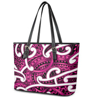 Aotearoa Maori Kowhaiwhai Leather Tote Bag Mawhero Puhoro and Patiki