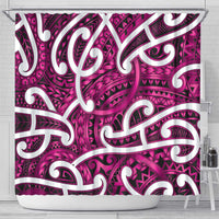 Aotearoa Maori Kowhaiwhai Shower Curtain Mawhero Puhoro and Patiki