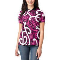 Aotearoa Maori Kowhaiwhai Women Polo Shirt Mawhero Puhoro and Patiki