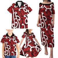 Aotearoa Maori Kowhaiwhai Family Matching Puletasi and Hawaiian Shirt Whero Puhoro and Patiki LT9 - Polynesian Pride
