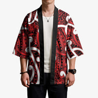 Aotearoa Maori Kowhaiwhai Kimono Whero Puhoro and Patiki